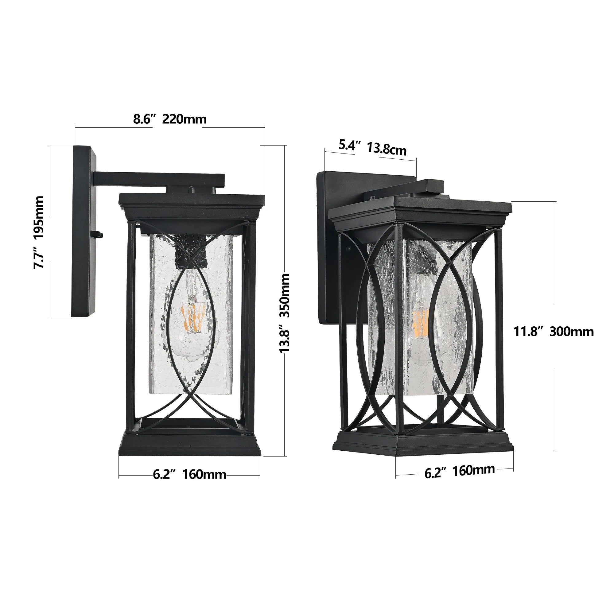 Opeloak 14" Black Outdoor Wall Lantern