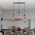 Modern Black and Gold 3-Light Pendant Chandelier