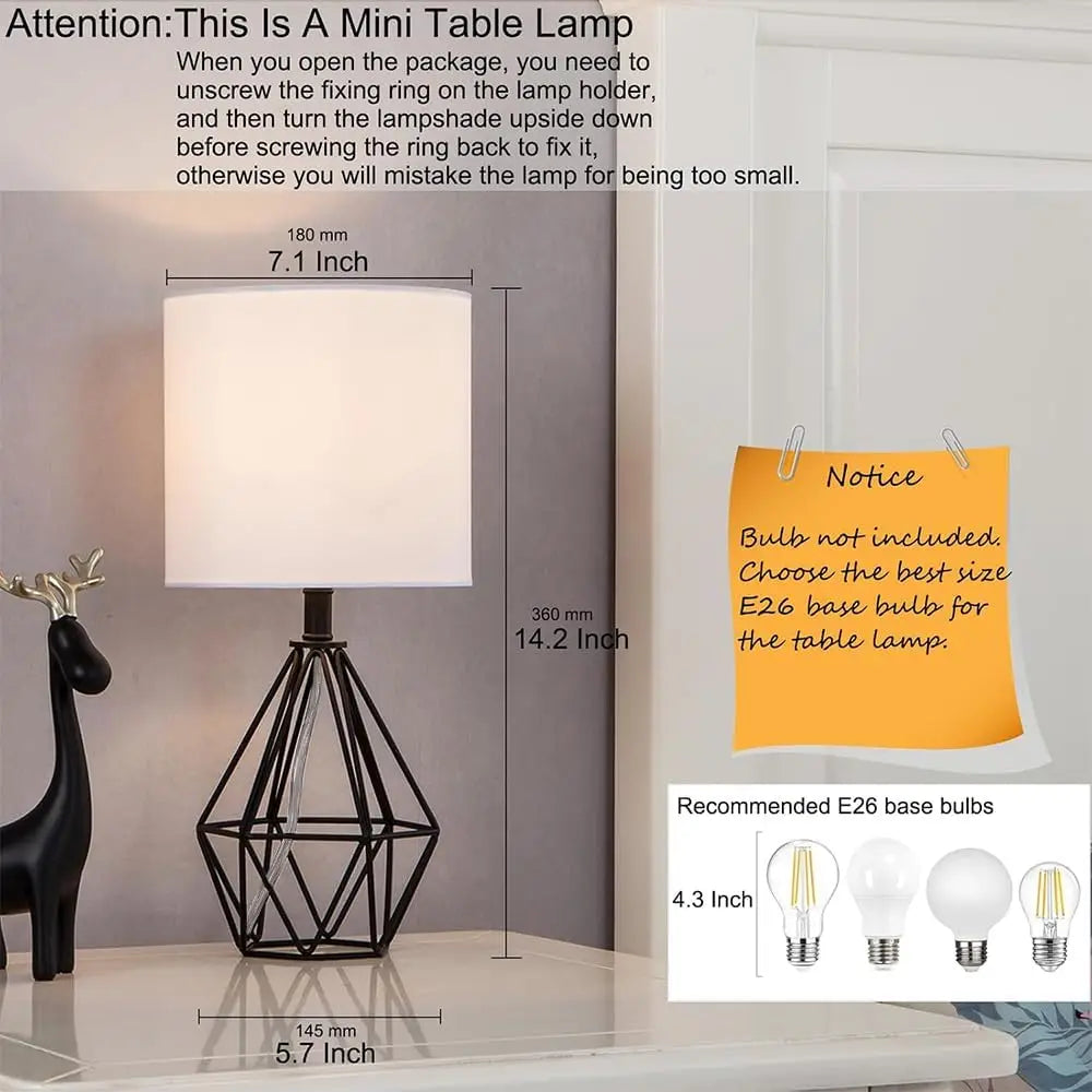Modern Gold Table Lamp - 14.2" Bedside Night Light