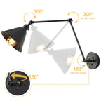 Vintage Adjustable Swing Arm Wall Lamp