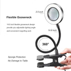 Opeloak Modern Clip-On LED Desk Ring Light with Magnifier