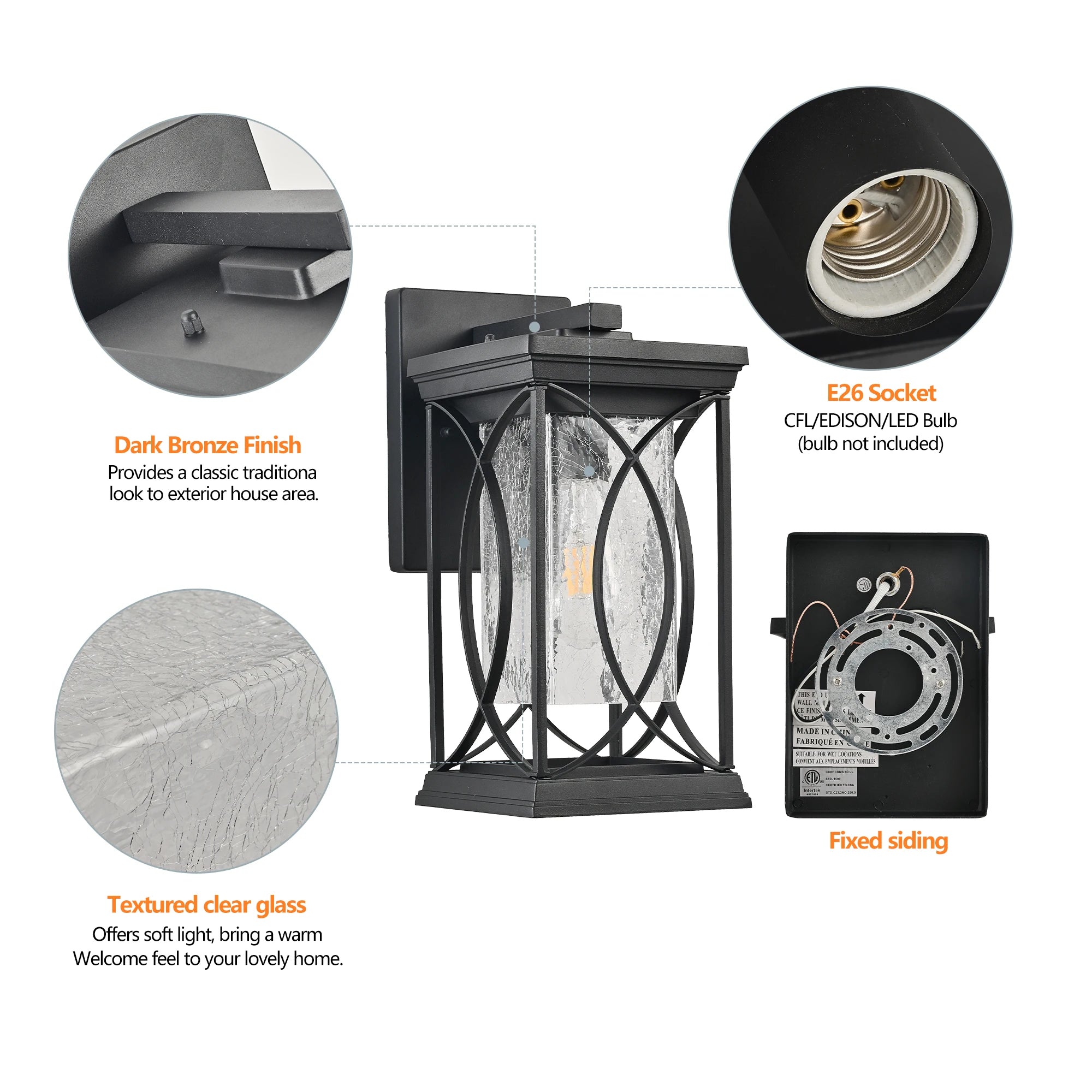 Opeloak 14" Black Outdoor Wall Lantern
