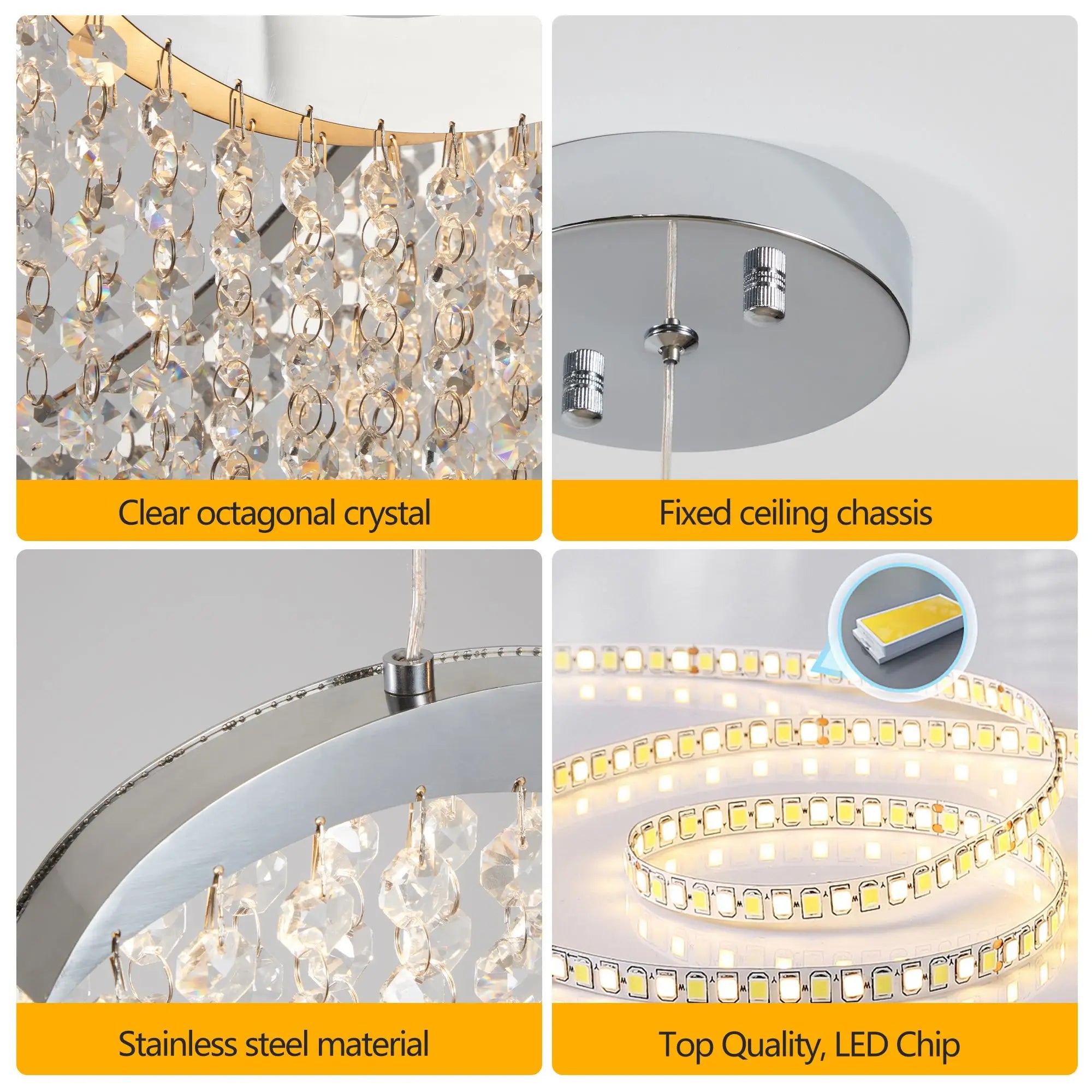DB Modern 36.2-inch Dangling Wave Crystal Chandelier
