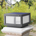 Solar Post Light, 12" Outdoor Column Pillar Lamp