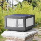 Solar Post Light, 12" Outdoor Column Pillar Lamp
