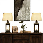 Modern Farmhouse Touch Control Table Lamps with USB-A & C Ports