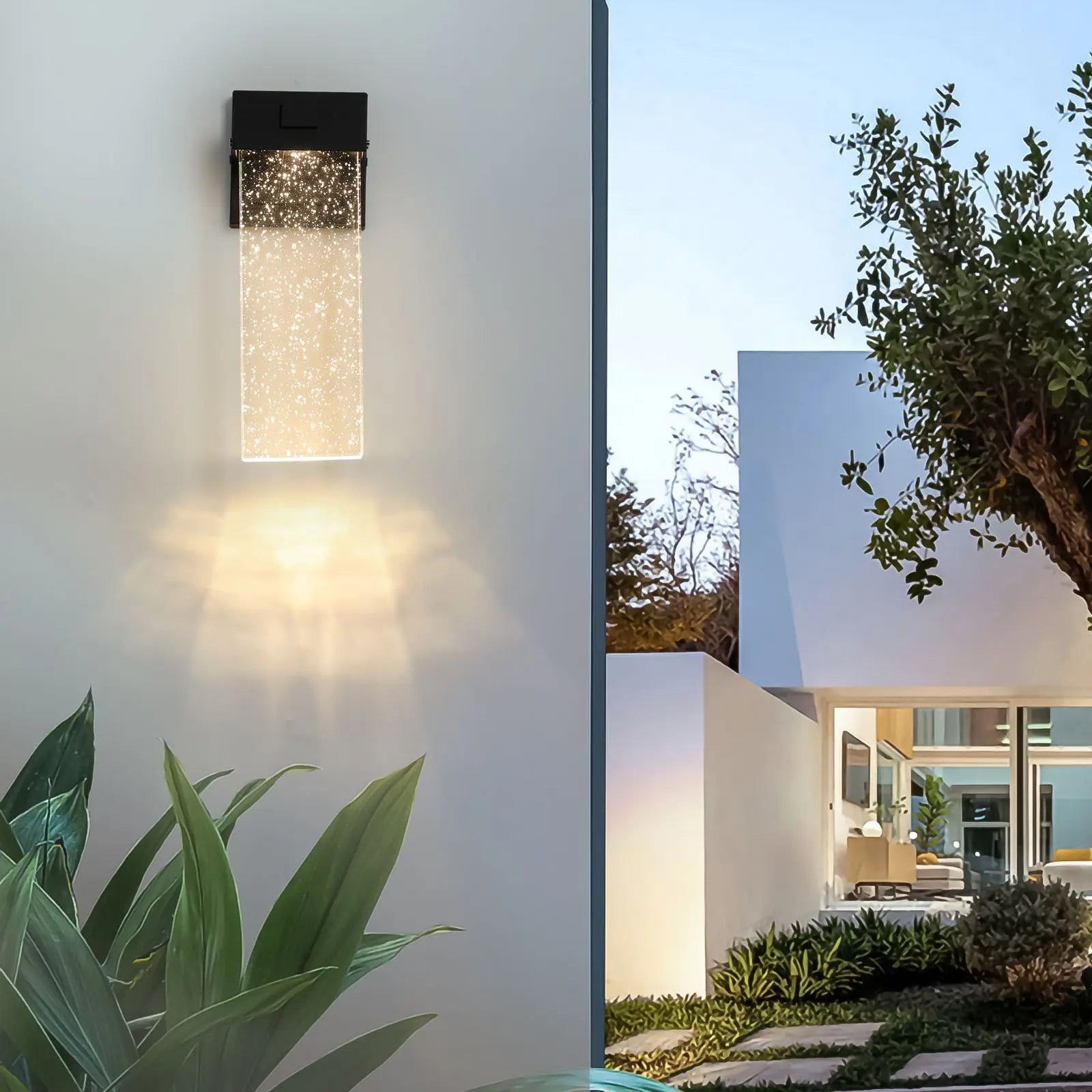 DB Outdoor Waterproof Transparent LED Crystal Wall Lamp - 2 Pack