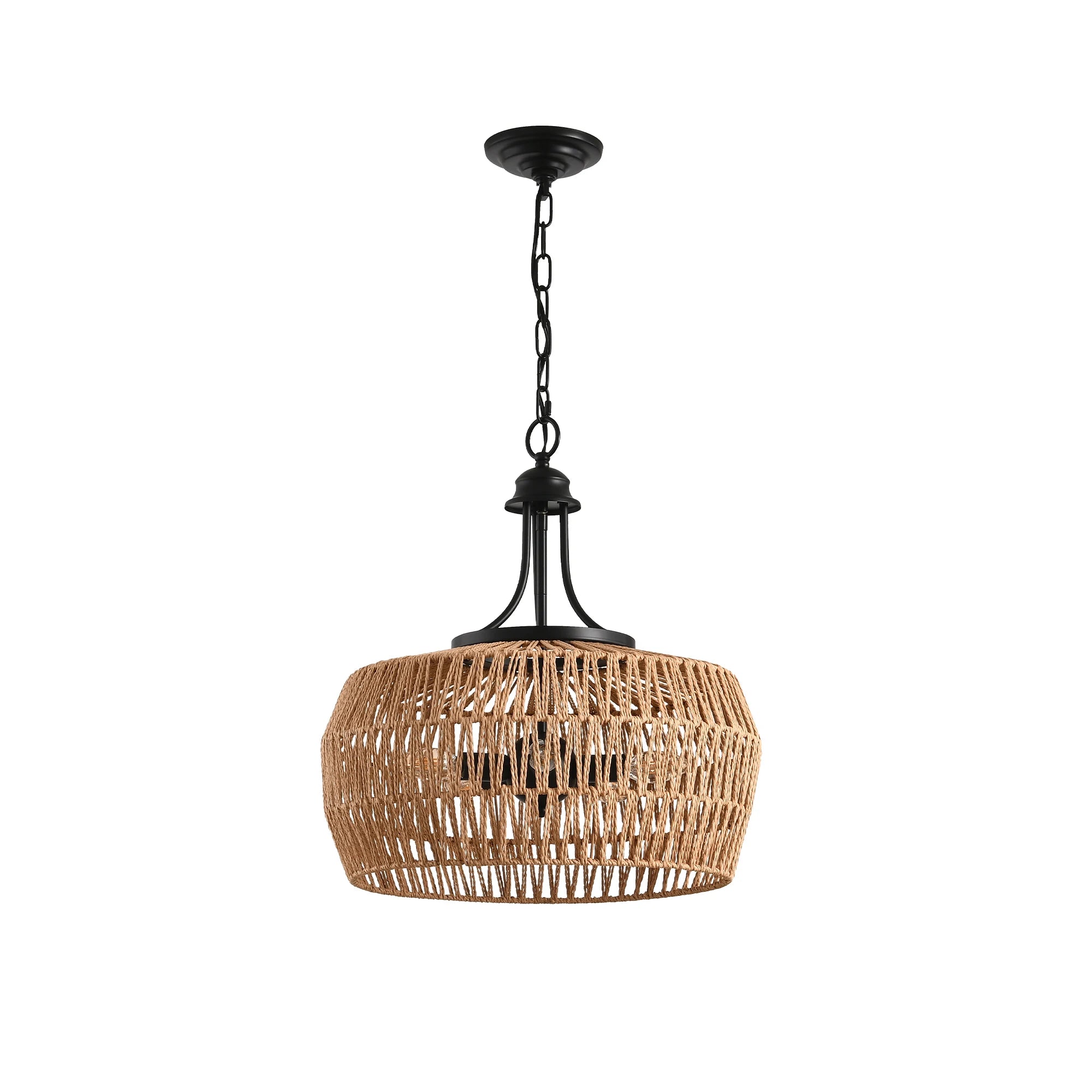 5-Light Rattan Boho Chandelier Light