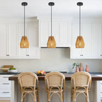 Opeloak 7" Set of 3 Rustic Hemp Rope Pendant Lights