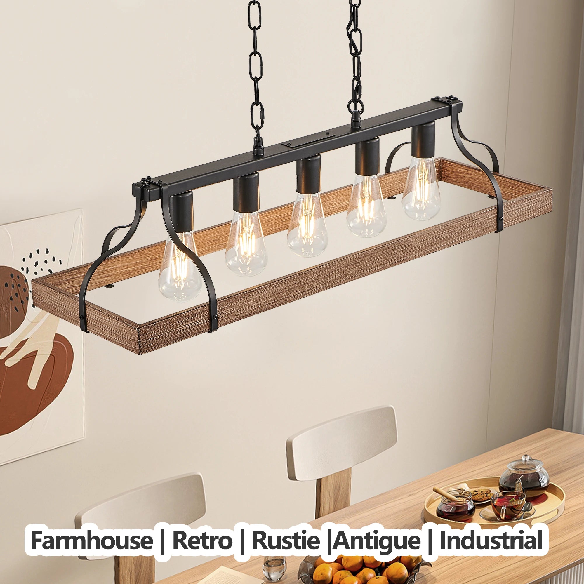 Opeloak 34" Modern Farmhouse Pendant Light