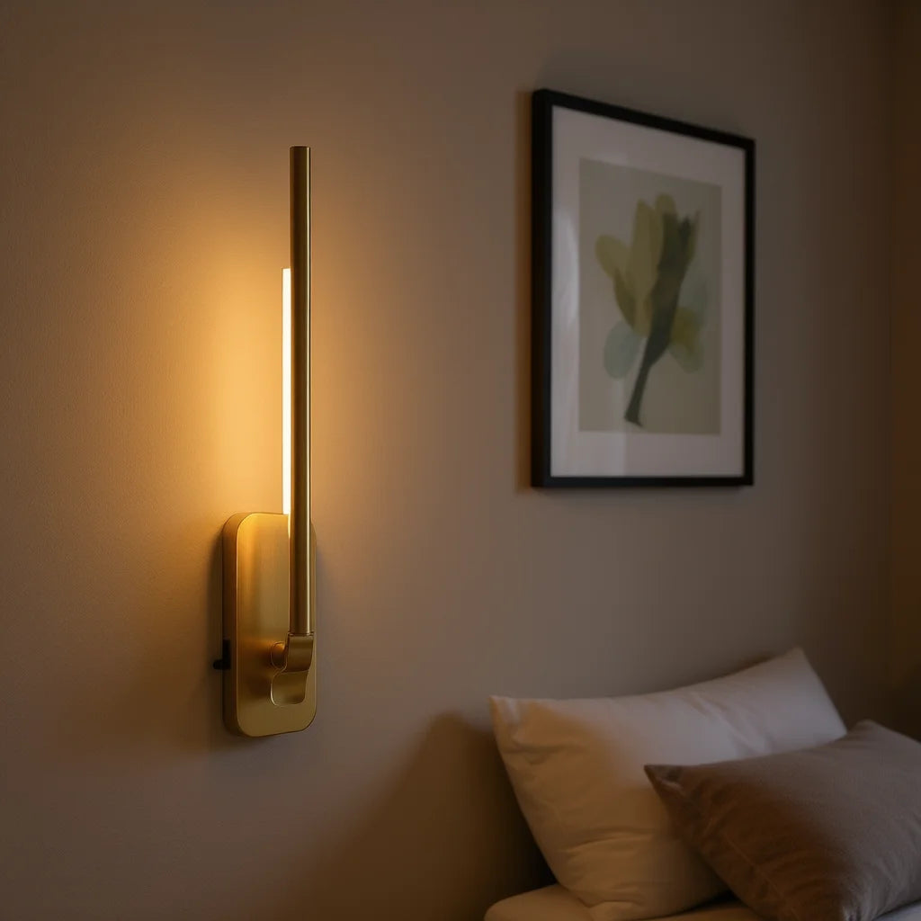 Opeloak Minimalist Brass Gold LED Wall Sconce