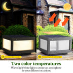 Solar Post Light, 12" Outdoor Column Pillar Lamp