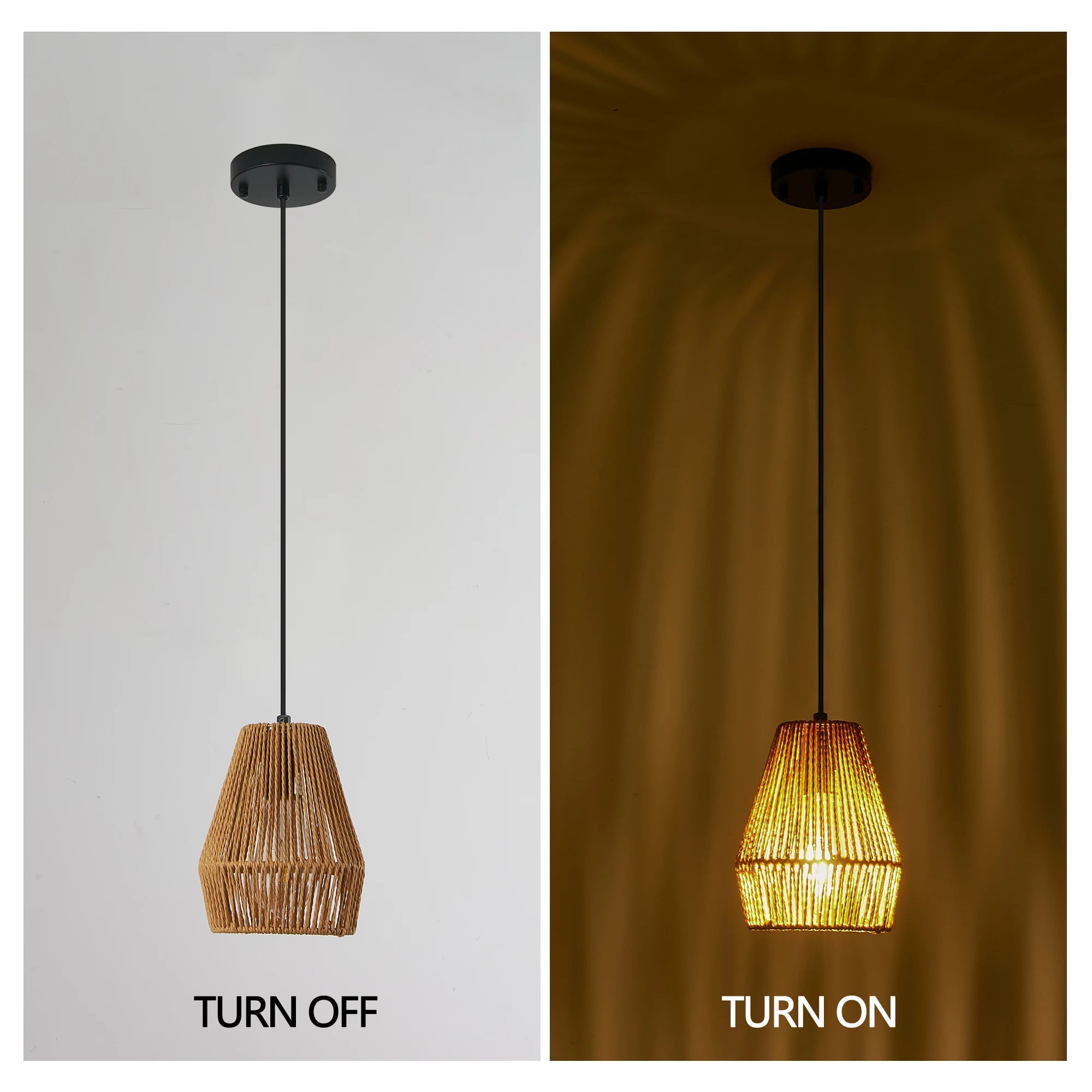 Opeloak 7" Set of 3 Rustic Hemp Rope Pendant Lights