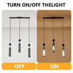Modern Black and Gold 3-Light Pendant Chandelier