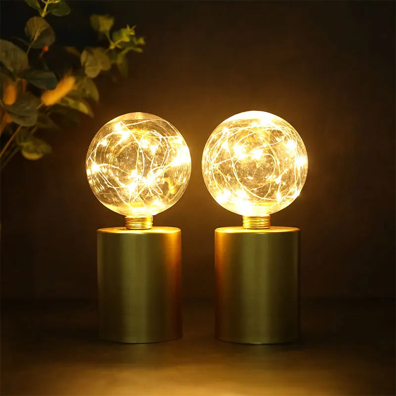 Opeloak Set of 2 Gold Battery Powered Table Lamps