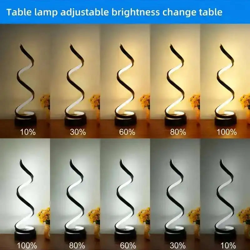 Opeloak Modern Twisted LED Spiral Decorative Table Lamp