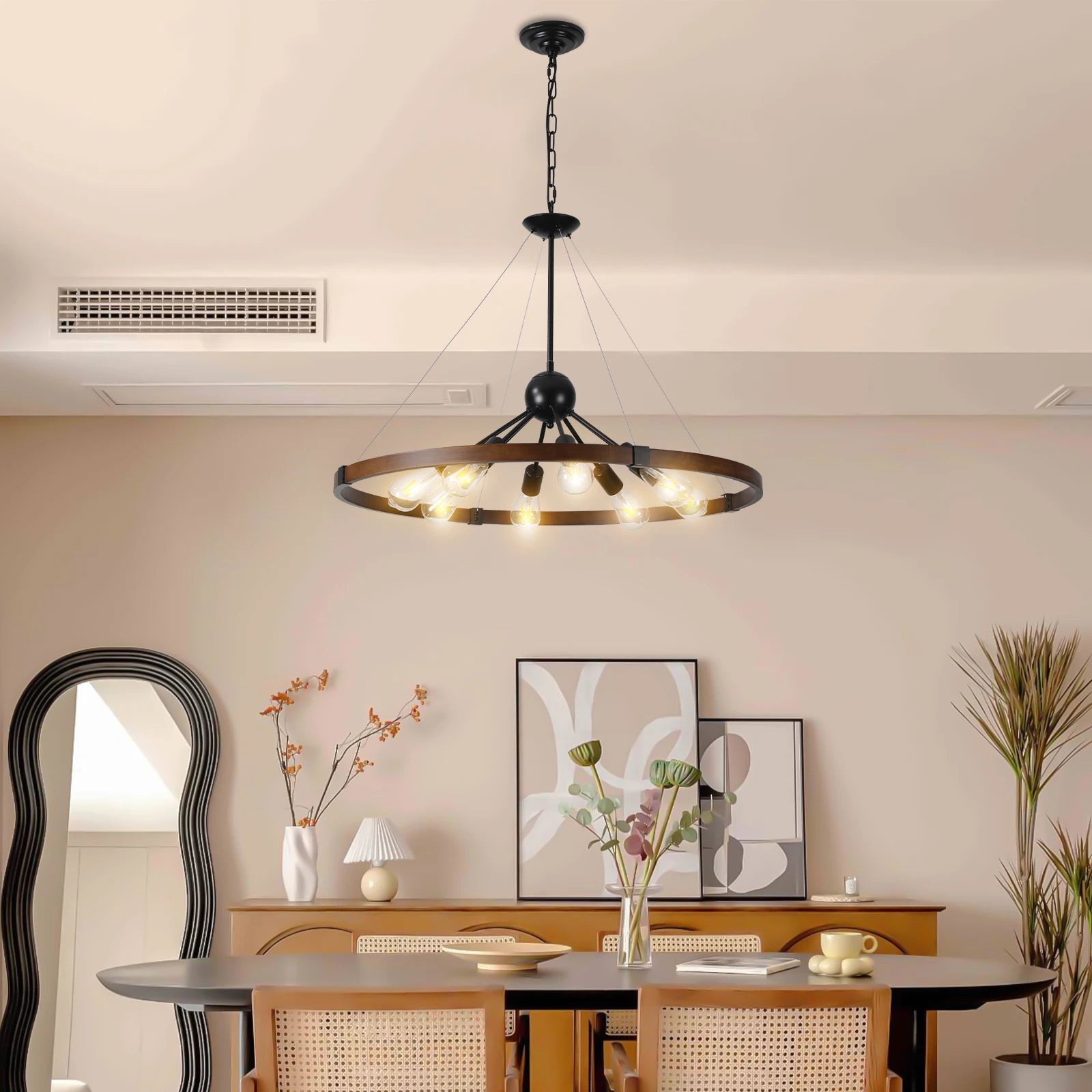 Opeloak 32" Rustic Industrial Chandelier