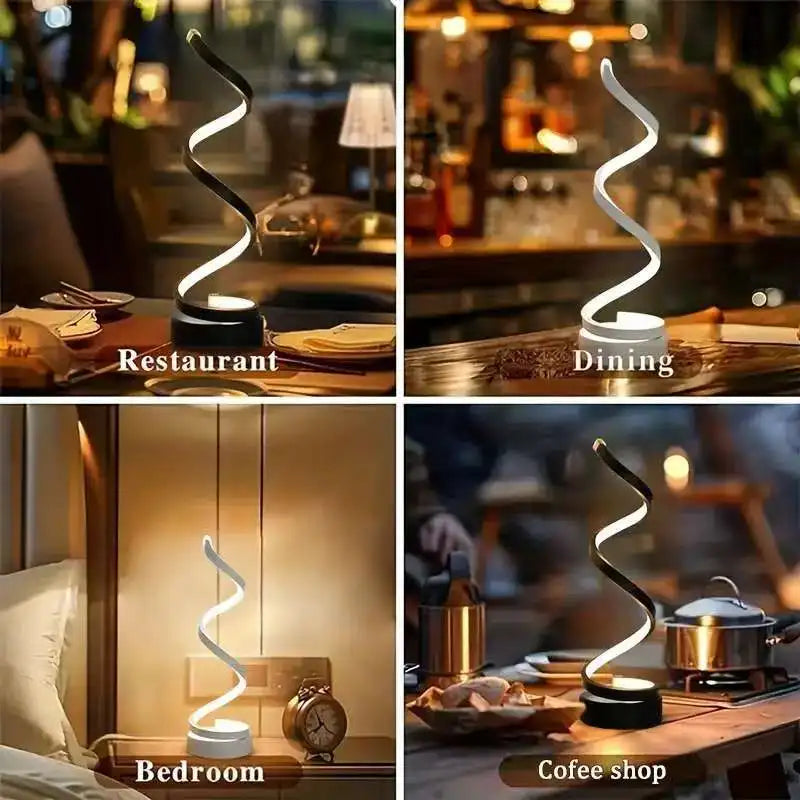 Opeloak Modern Twisted LED Spiral Decorative Table Lamp