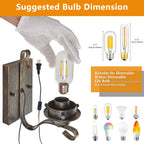 Rustic Farmhouse Plug-in Wall Sconces (Only Supports Plug-in)