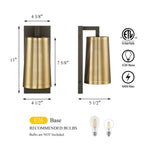 Mid-Century Modern Antique Brass Wall Sconce