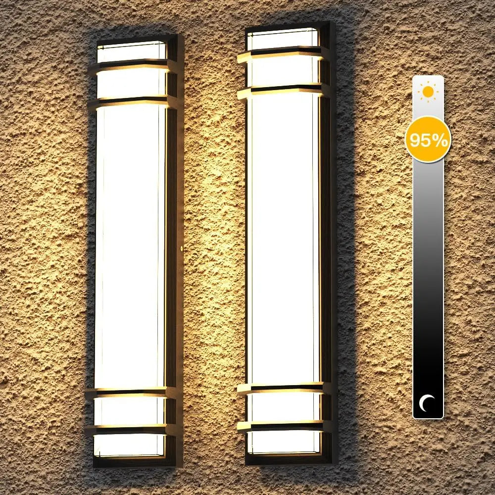 Contemporary Large Outdoor Sconces - 2-Pack