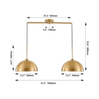 41" Modern Industrial Double Dome Pendant Light