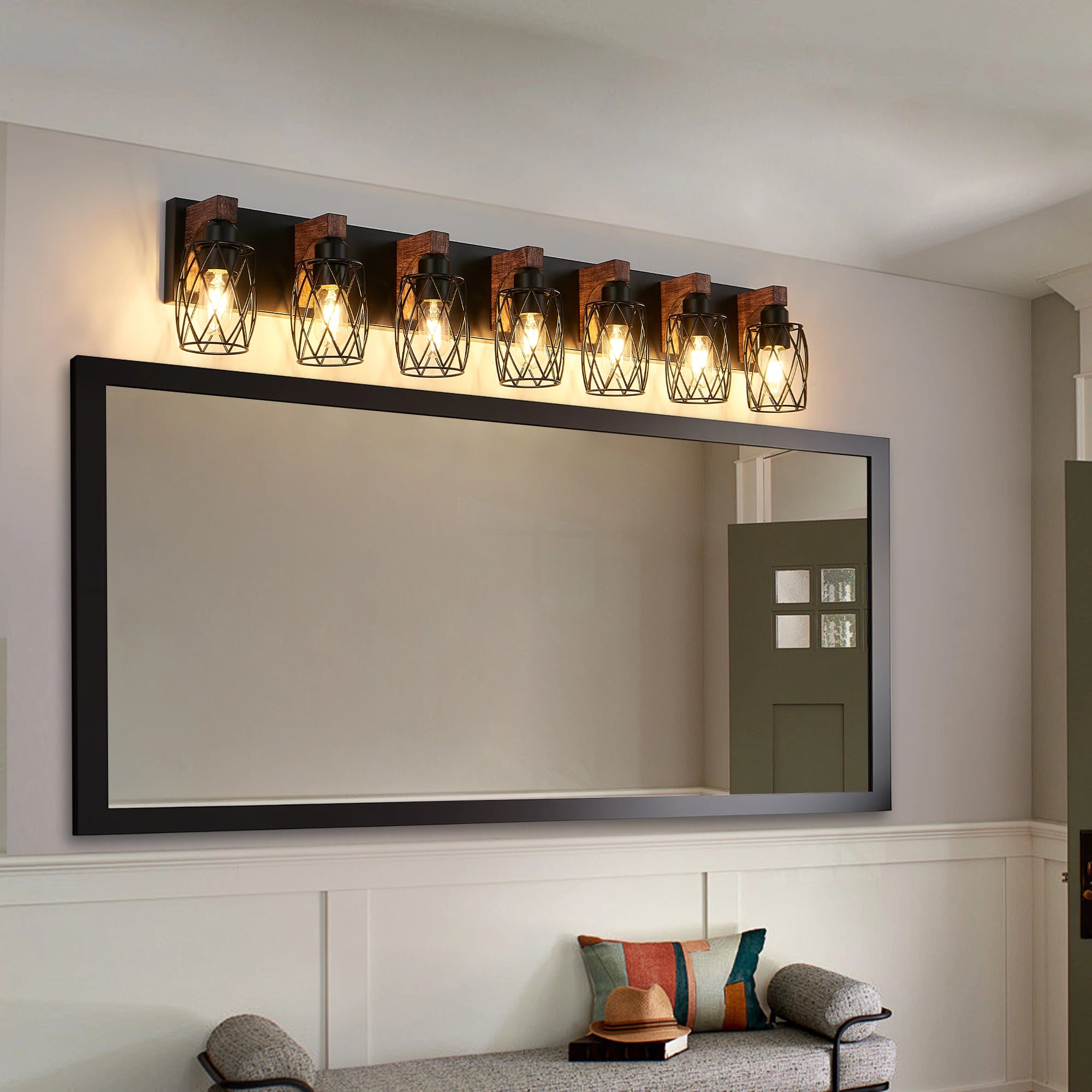 Industrial Vintage 7-Light Wall Sconce