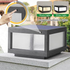 Solar Post Light, 12" Outdoor Column Pillar Lamp