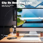 Opeloak Modern Clip-On LED Desk Ring Light with Magnifier