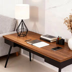 Modern Gold Table Lamp - 14.2" Bedside Night Light