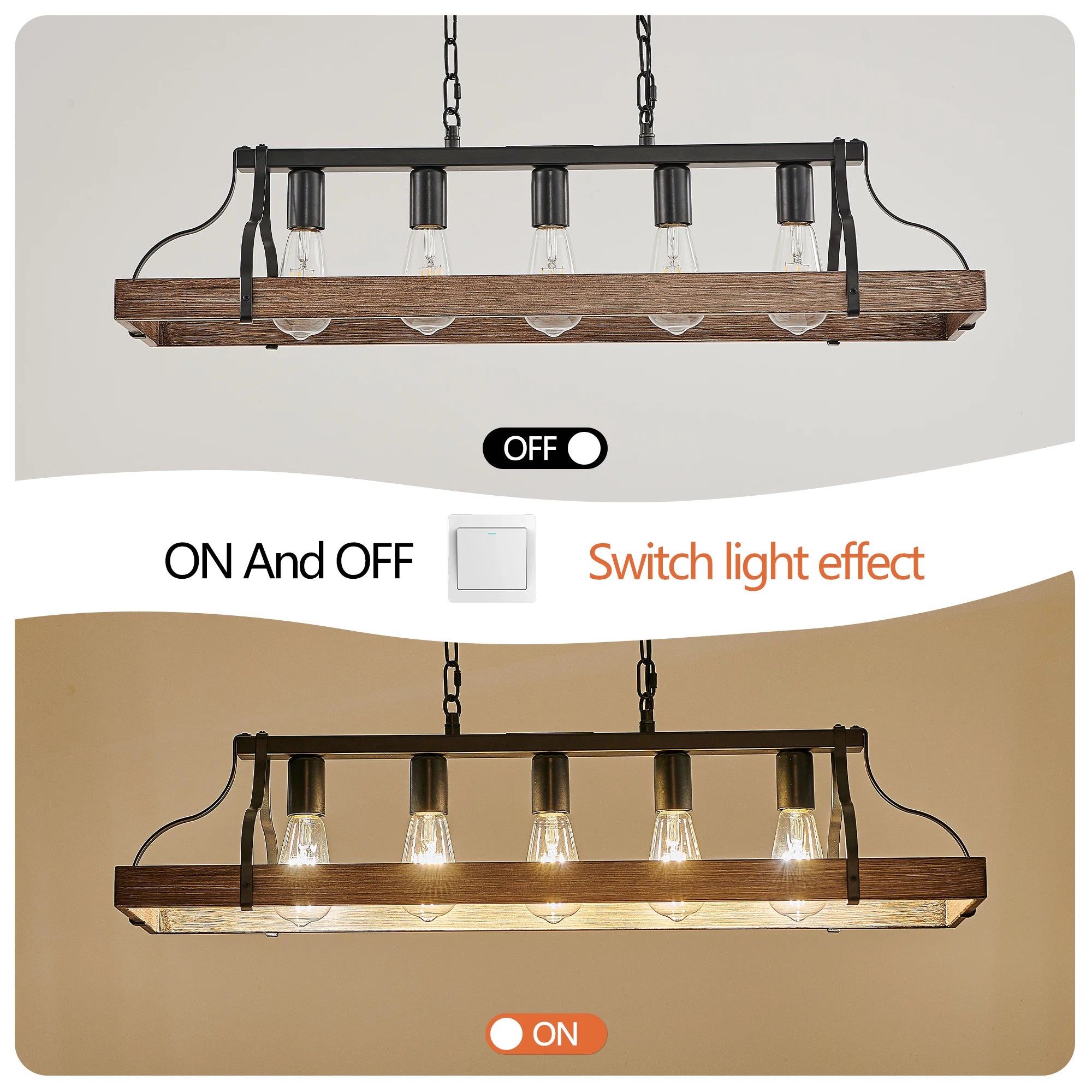 Opeloak 34" Modern Farmhouse Pendant Light