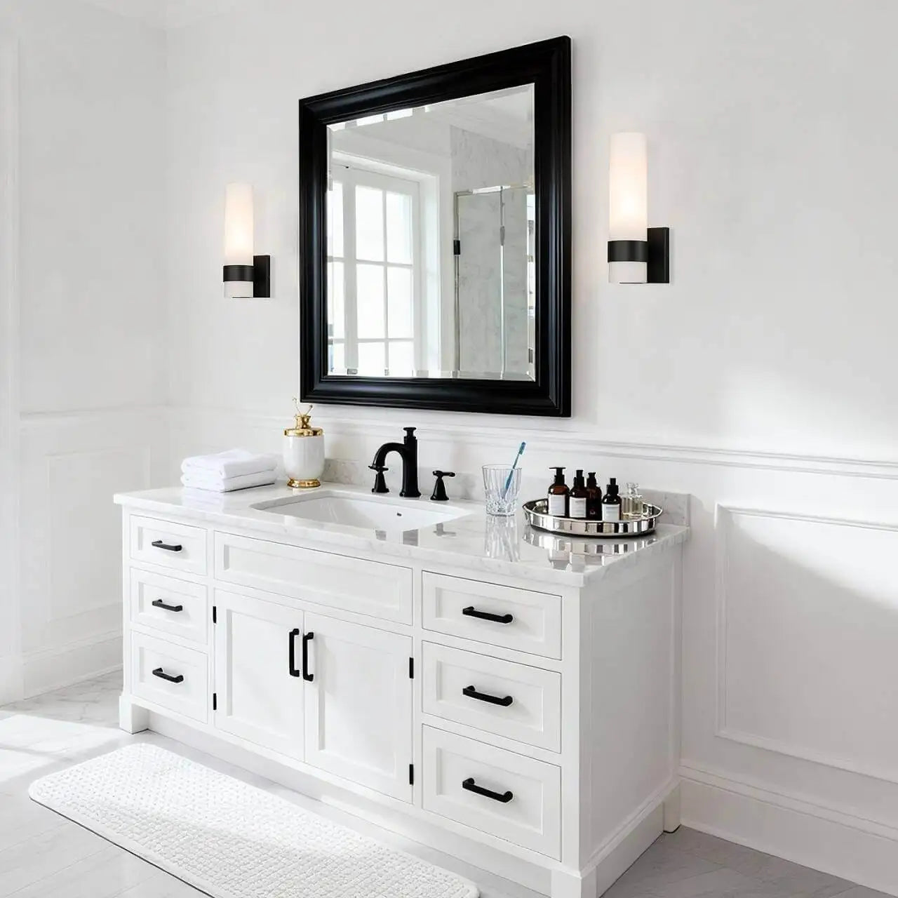 Opeloak Modern Matte Black Vanity Light
