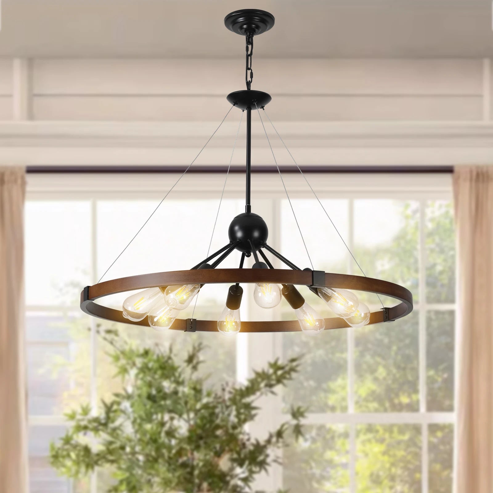 Opeloak 32" Rustic Industrial Chandelier