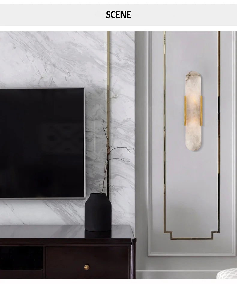 Luxury Alabaster Natural Marble Wall Sconce