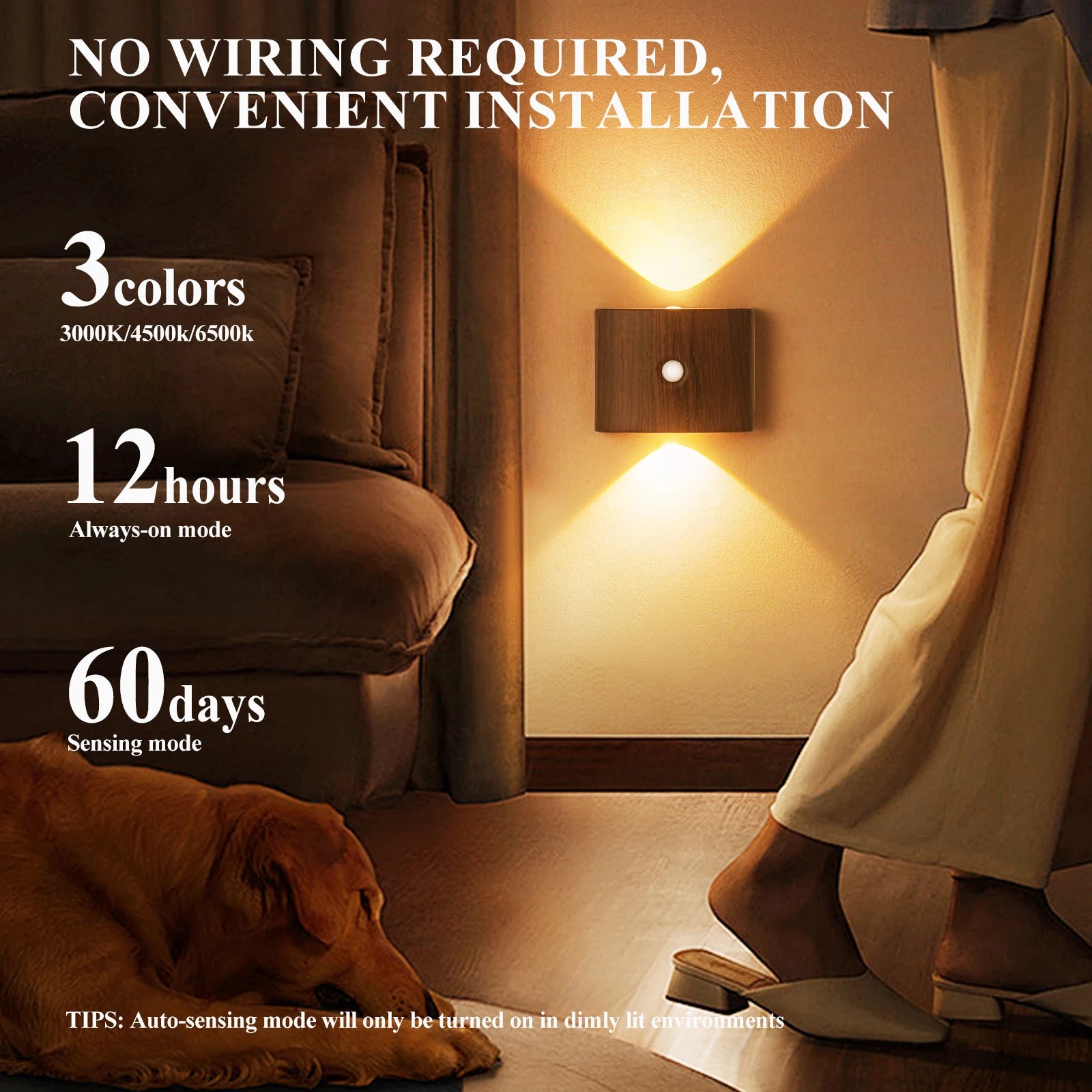 Morden Wireless Magnetic Motion Sensor Wall Light