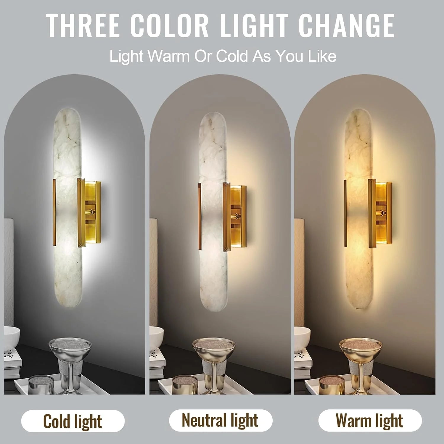 Luxury Alabaster Natural Marble Wall Sconce