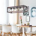 33.5-Inch 5-Light Farmhouse Linear Chandelier