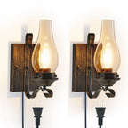 Rustic Farmhouse Plug-in Wall Sconces (Only Supports Plug-in)