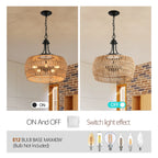 5-Light Rattan Boho Chandelier Light