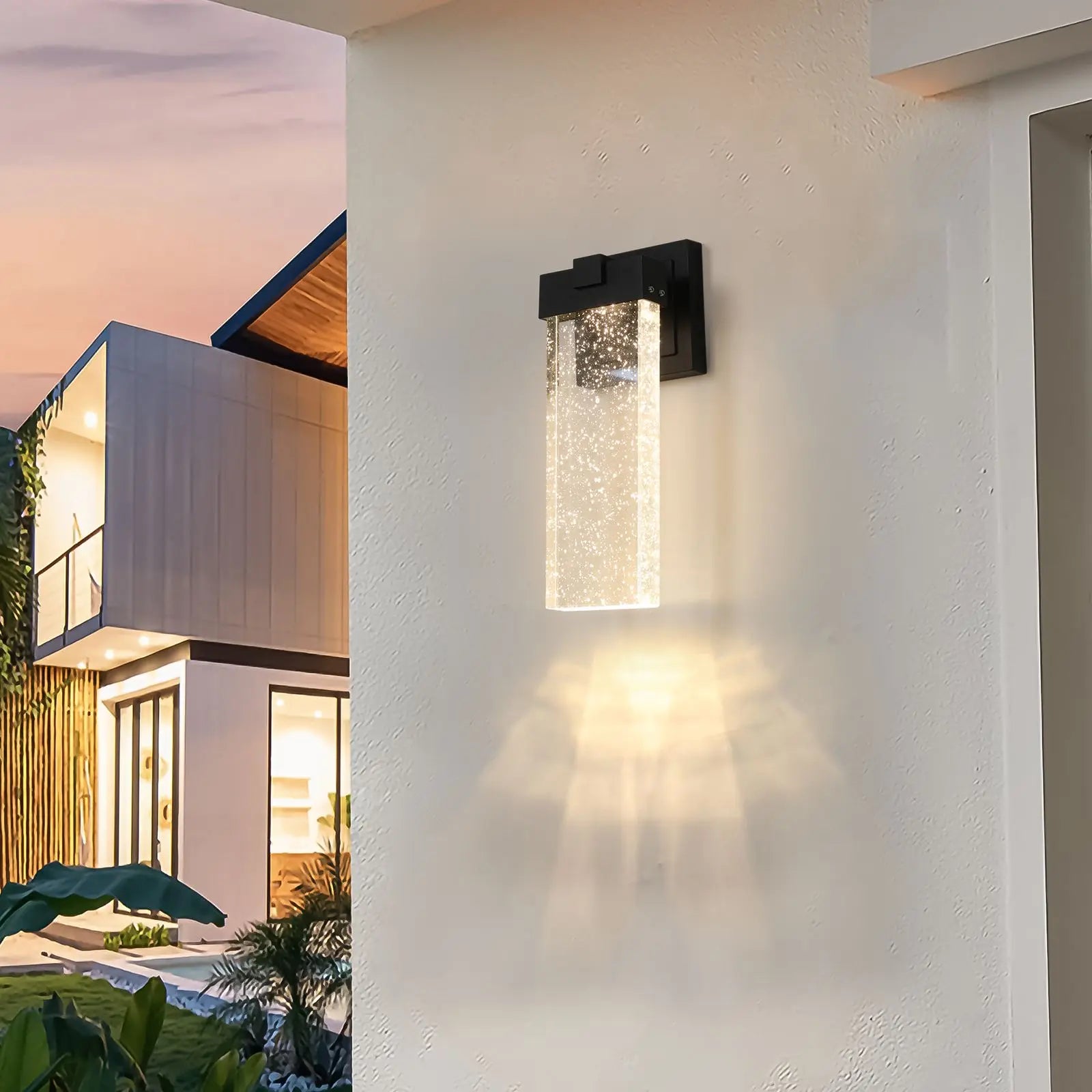 DB Outdoor Waterproof Transparent LED Crystal Wall Lamp - 2 Pack