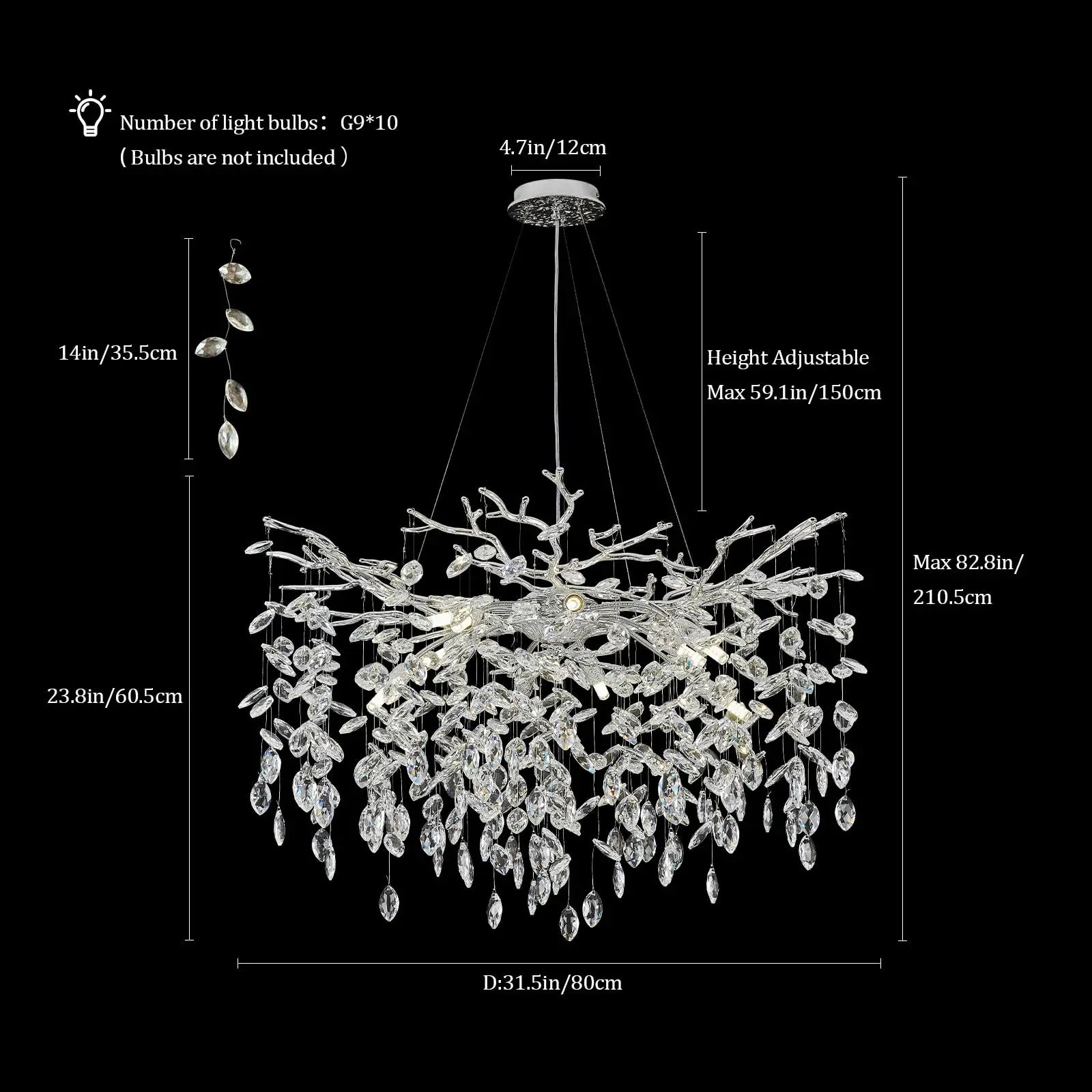 Modern Tree Branch Chandelier Crystal Chandeliers for Dining Room