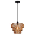 Farmhouse Rattan Boho Pendant Light