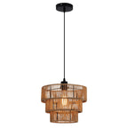 Farmhouse Rattan Boho Pendant Light