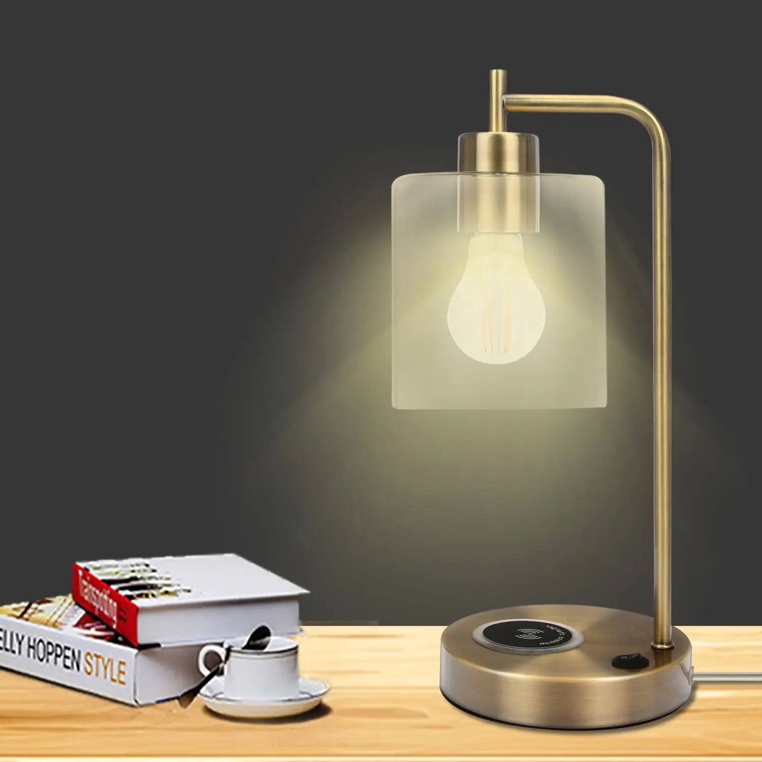 Opeloak Bourget 16" Antique Brass Table Lamp