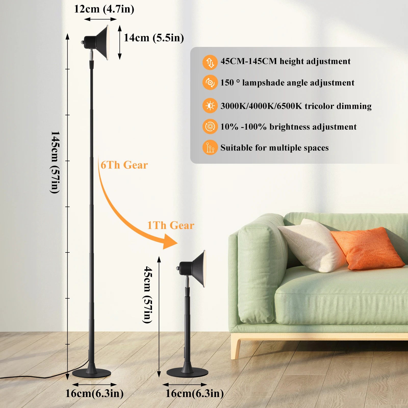 Height Adjustable Modern USB Reading Lamp | Versatile Desk & Floor Light