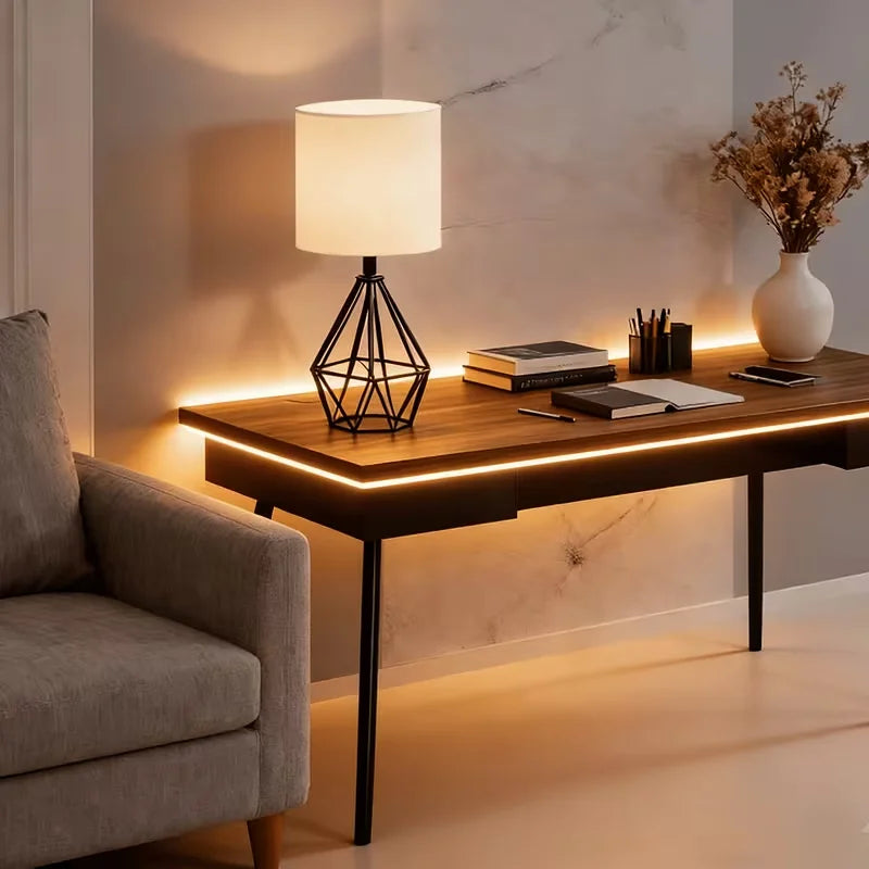 Modern Gold Table Lamp - 14.2" Bedside Night Light