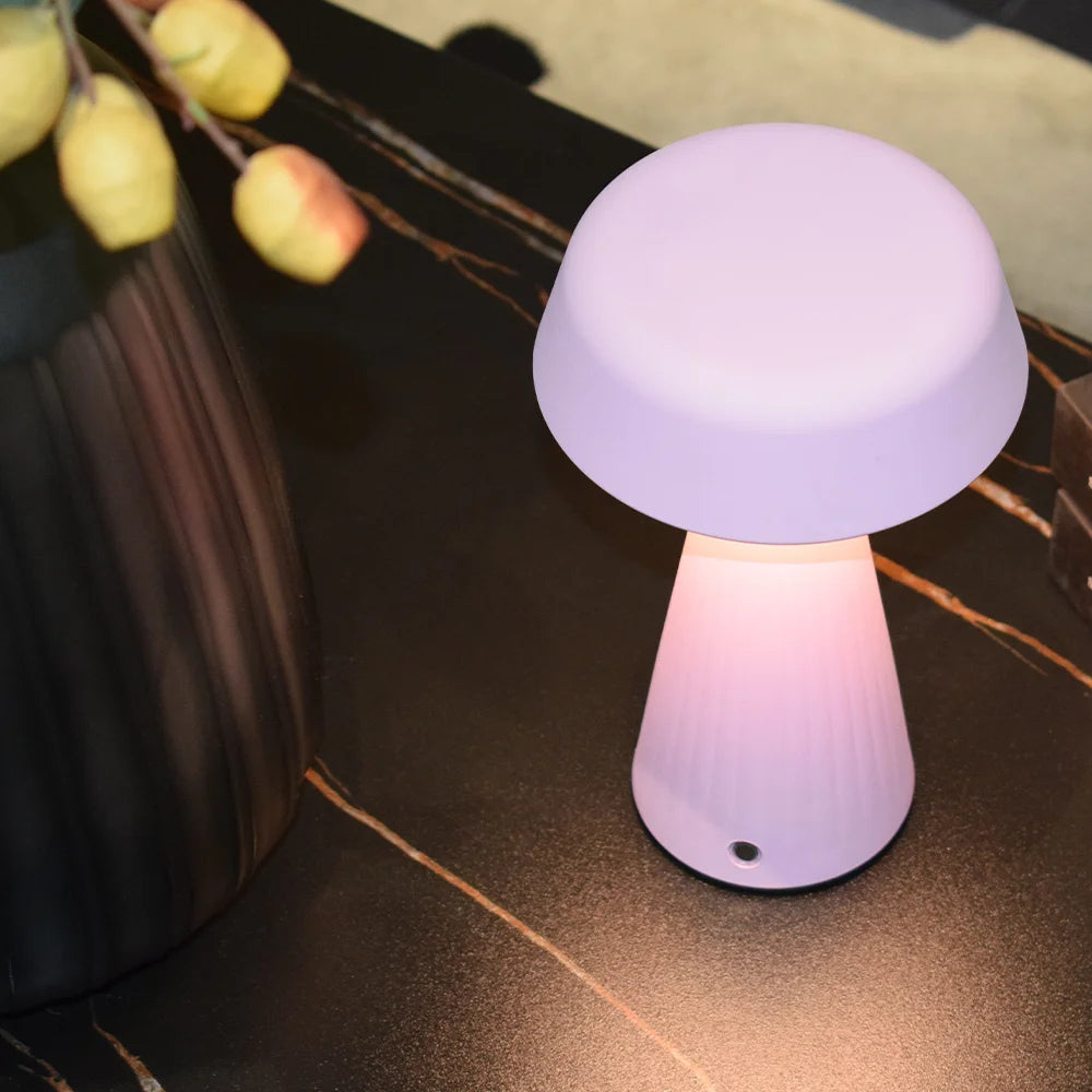Bedside Decor Gift Pink Led Table Lamp Mushroom Ambient Light