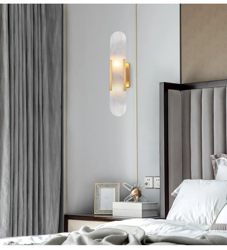 Luxury Alabaster Natural Marble Wall Sconce