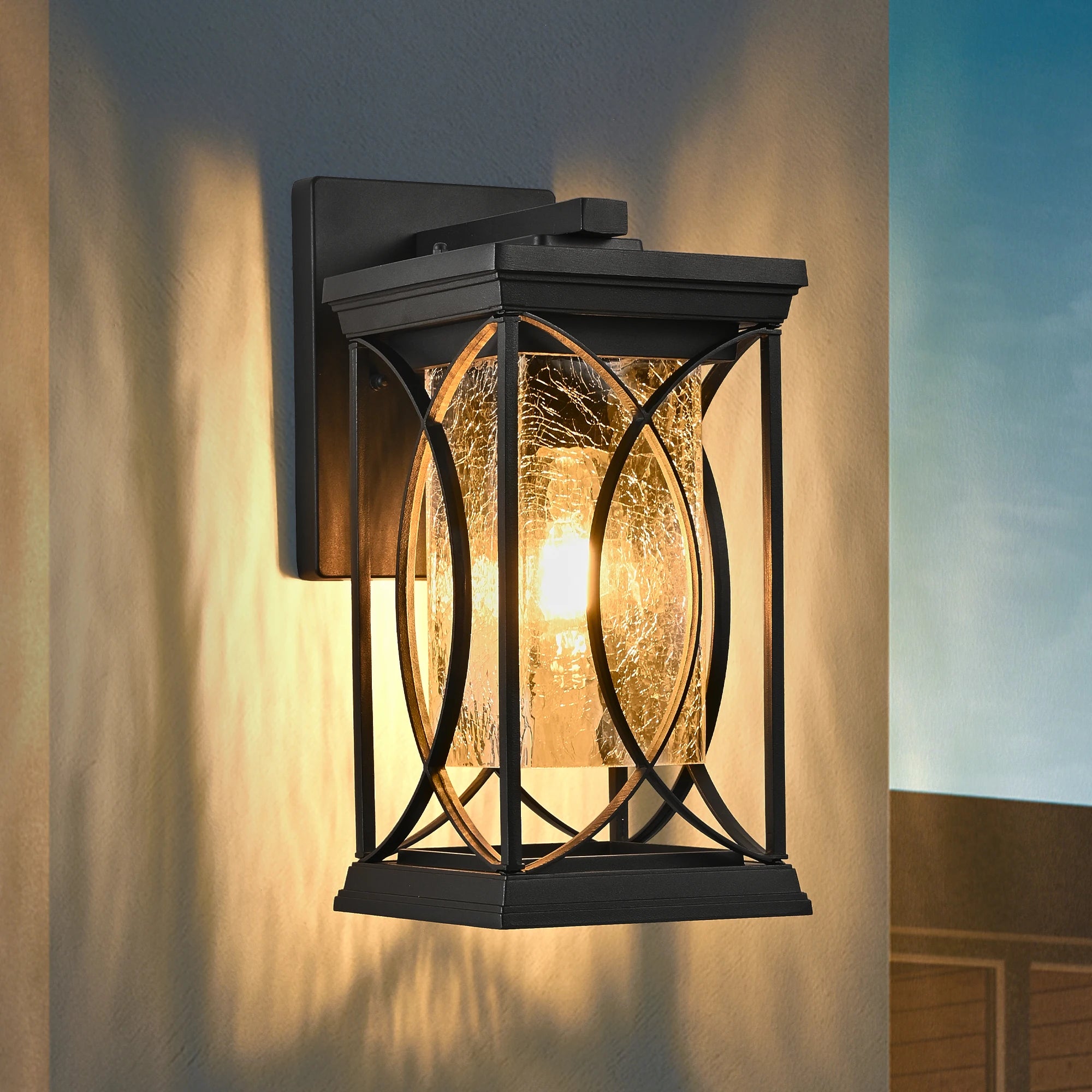 Opeloak 14" Black Outdoor Wall Lantern
