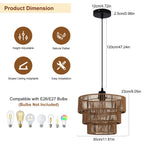 Farmhouse Rattan Boho Pendant Light